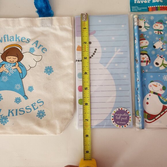 Cotton Gift Bag,Snowman Magnetic List Pad/Sticker Sheet/Mini Pad/Pencil & Mug - Picture 2 of 16